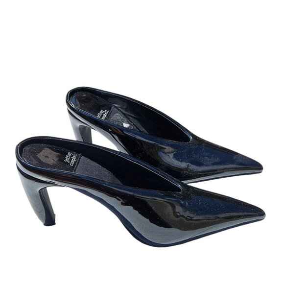 Jeffrey Campbell Black Patent Leather Buzzing Mule Pumps - Picture 5 of 9